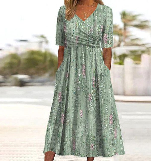 Anna | Women’s Midi Dress with Boho Floral A Line