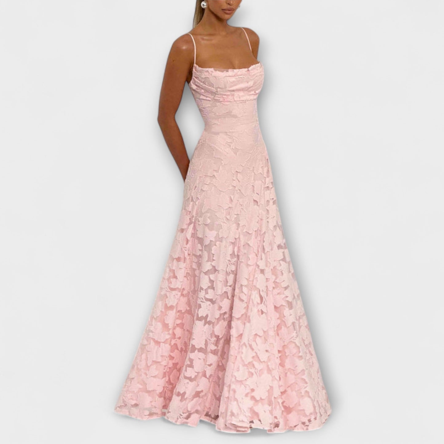 Talia | Women’s elegant floral lace maxi dress