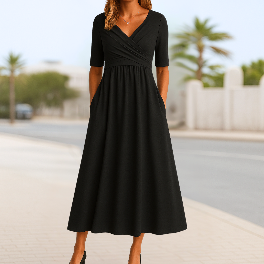 Karissa | Women's elegant summer V neck midi dress