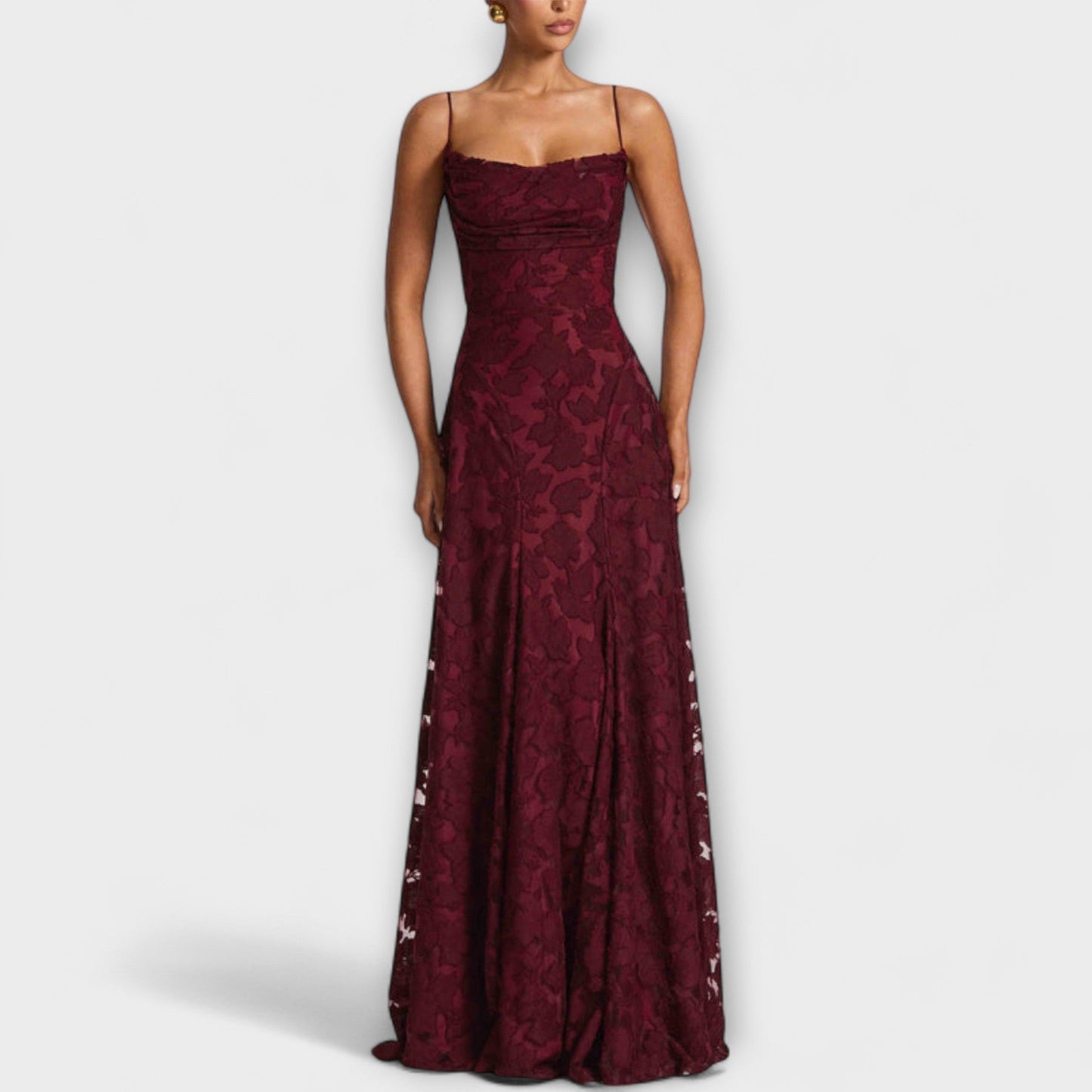 Talia | Women’s elegant floral lace maxi dress