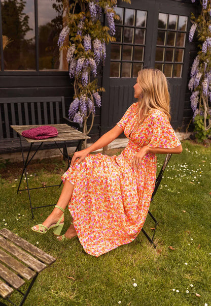 Paulette | Women’s floral maxi dress with defined waist