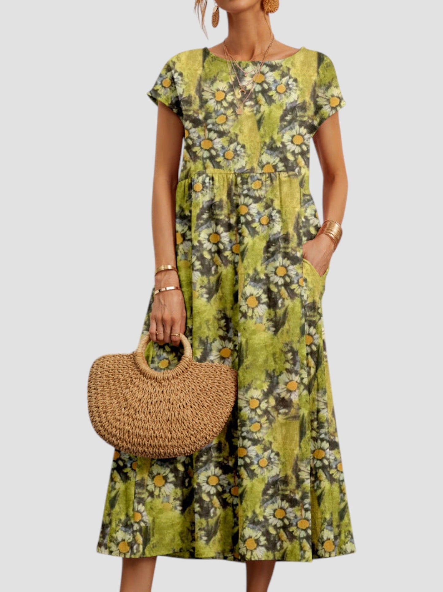 Josephine | Women's printed midi dress with pockets