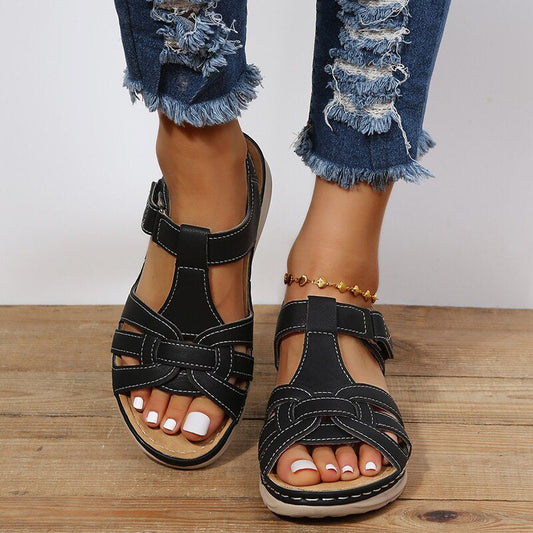 Floriane | Women’s orthopedic sandals with woven straps velcro