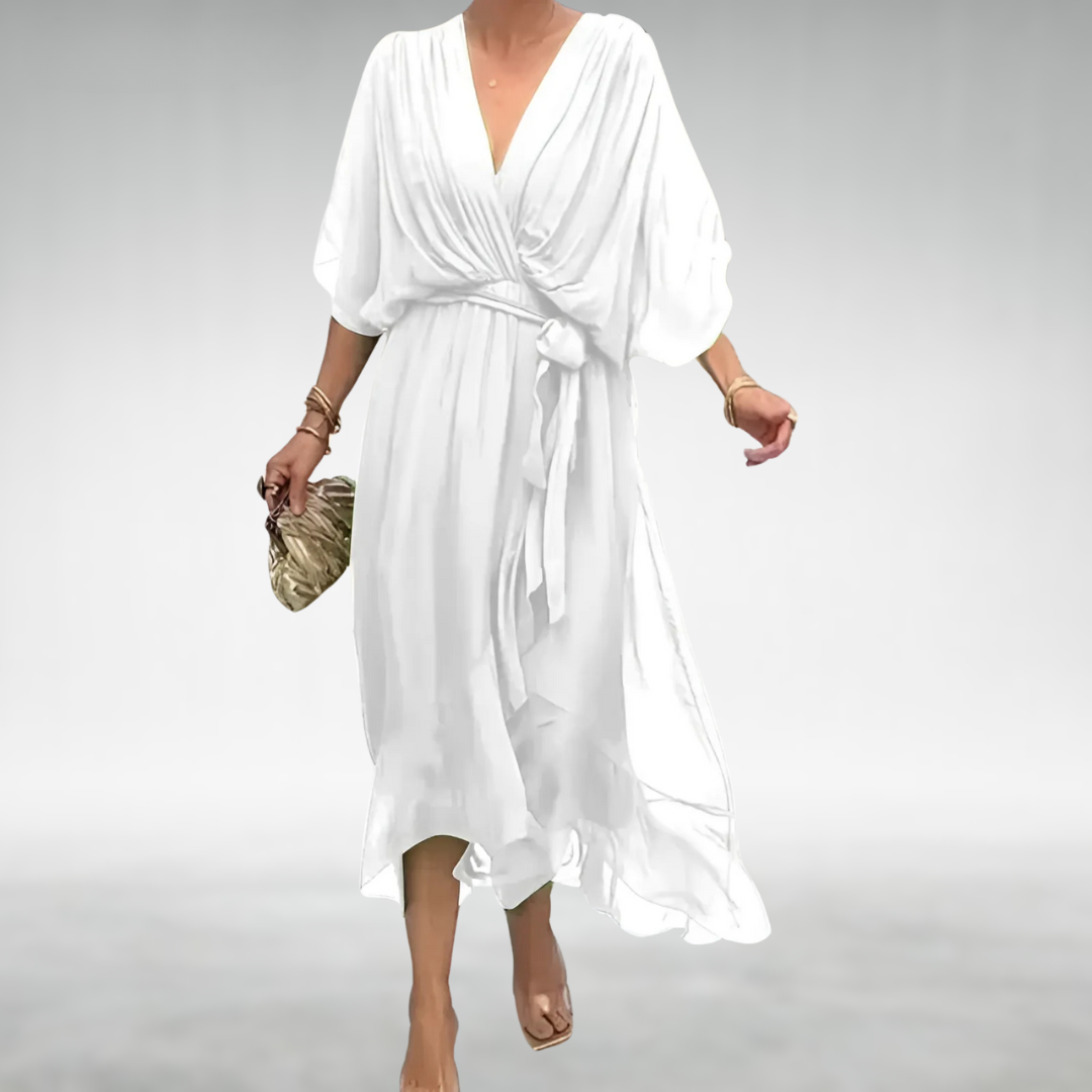 Presley | Elegant maxi dress with V neck and tie waist