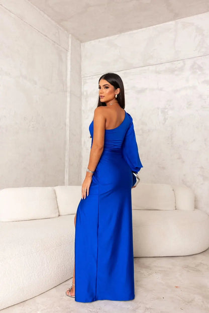 Brielle | Maxi dress with one shoulder draped slit