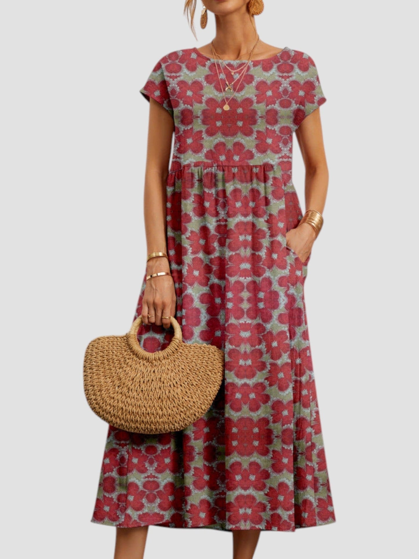 Josephine | Women's printed midi dress with pockets
