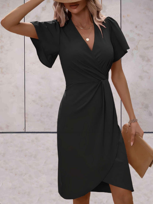 Abigail | Women’s  Elegant Wrap Dress with V Neck Adjustable
