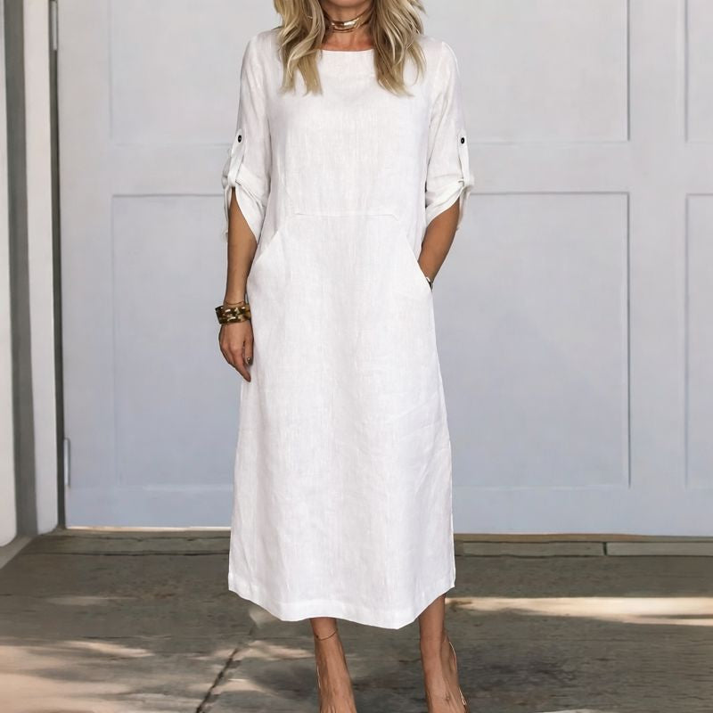 Juliette | Women’s A Line Draped Dress with Loose Fit Evening