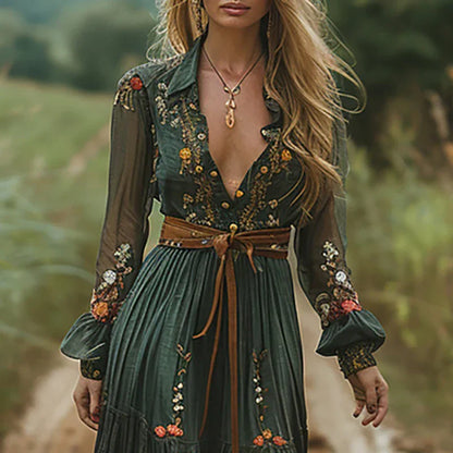 Bailey | Bohemian floral maxi dress with embroidered details