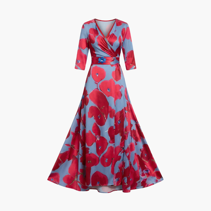 Chloe | Women’s Floral Dress with V Neck Elegant Long