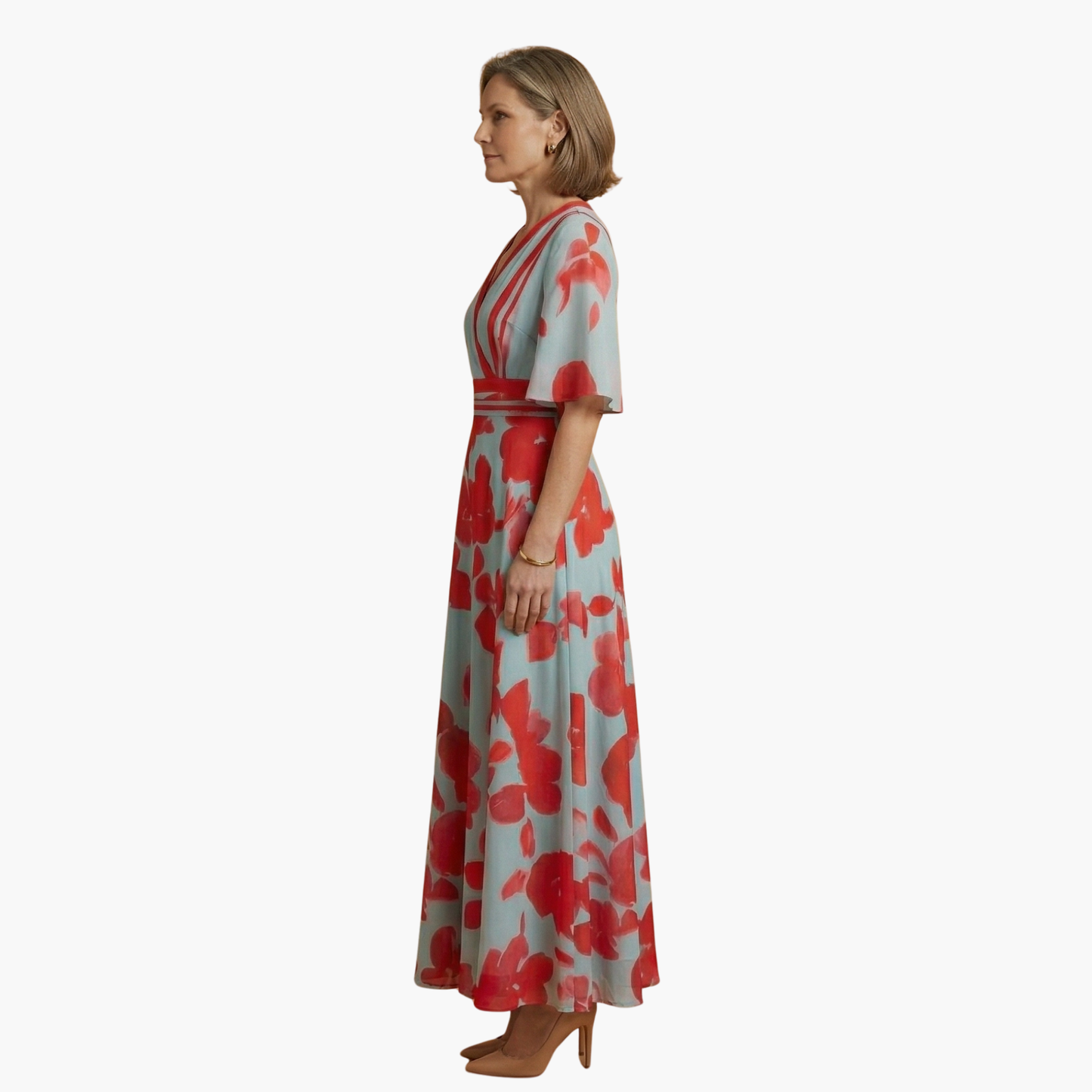 Chloe | Women’s Floral Dress with V Neck Elegant Long