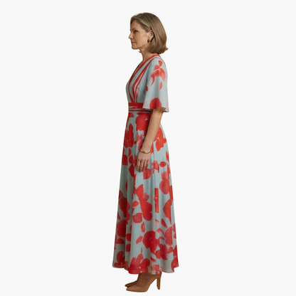 Chloe | Women’s Floral Dress with V Neck Elegant Long