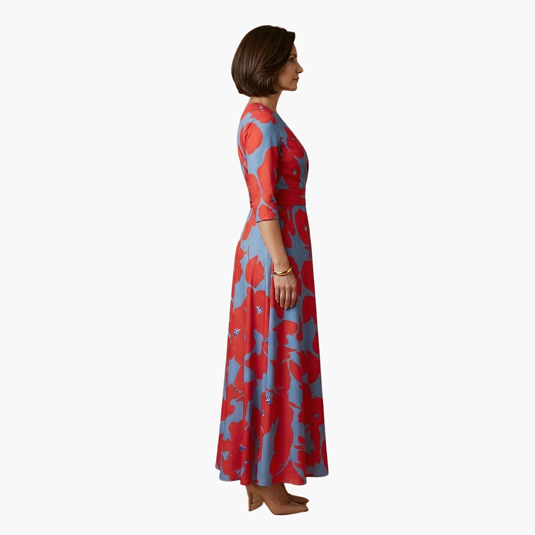 Chloe | Women’s Floral Dress with V Neck Elegant Long