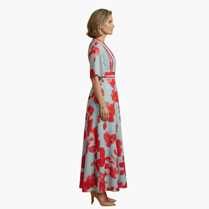 Chloe | Women’s Floral Dress with V Neck Elegant Long