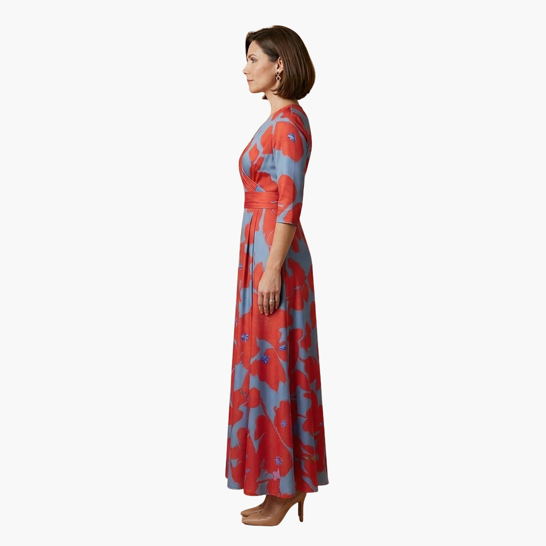 Chloe | Women’s Floral Dress with V Neck Elegant Long