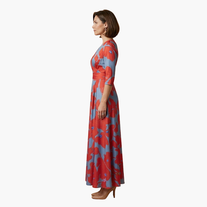 Chloe | Women’s Floral Dress with V Neck Elegant Long