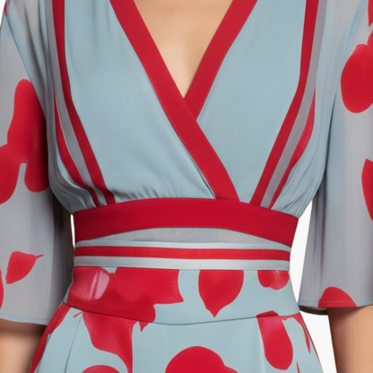 Chloe | Women’s Floral Dress with V Neck Elegant Long