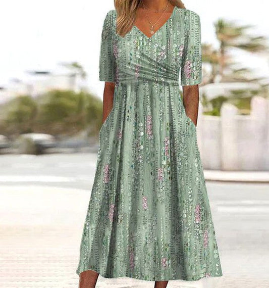 Anna | Women’s Midi Dress with Boho Floral A Line