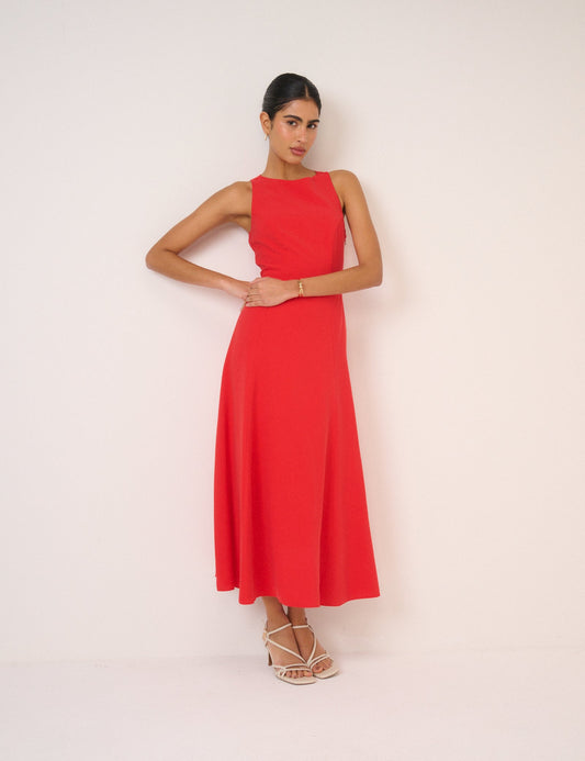 Odette | Women’s midi dress with elegant slim fit silhouette