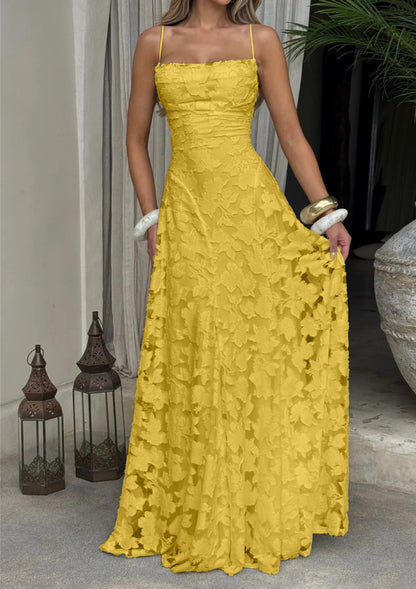 Emily | Women’s Maxi Dress with Floral Lace Appliqués