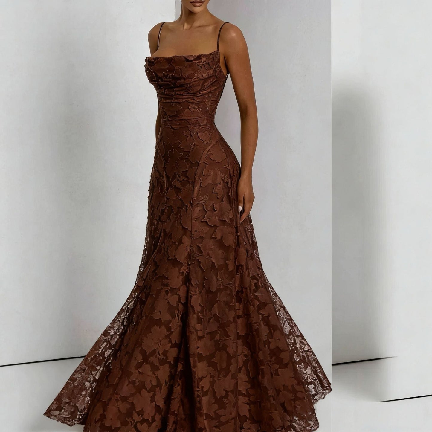 Emily | Women’s Maxi Dress with Floral Lace Appliqués