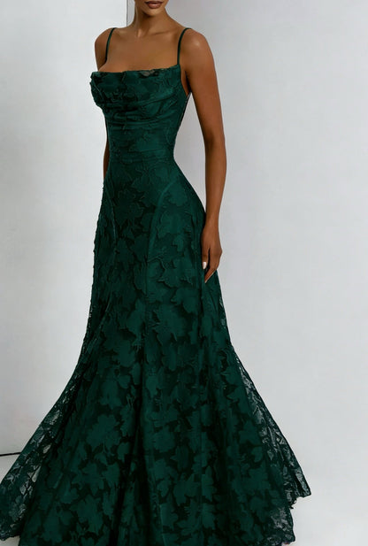 Emily | Women’s Maxi Dress with Floral Lace Appliqués