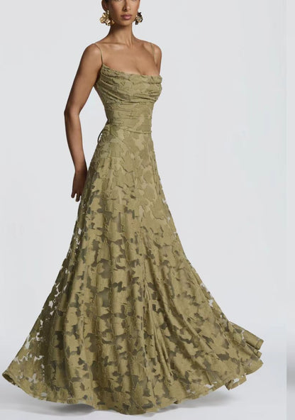 Emily | Women’s Maxi Dress with Floral Lace Appliqués