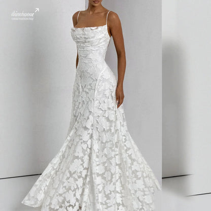 Emily | Women’s Maxi Dress with Floral Lace Appliqués