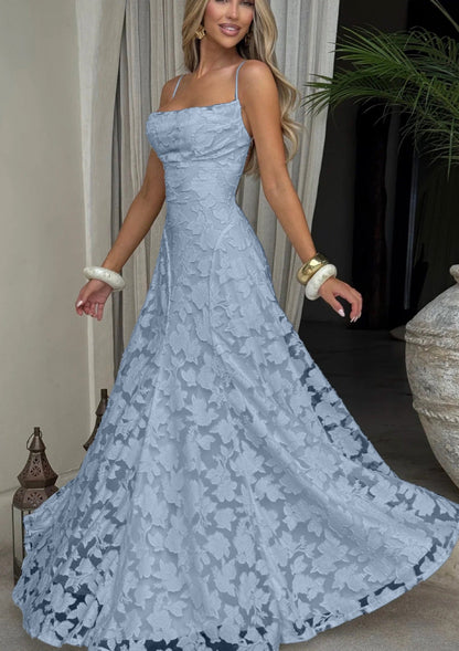 Emily | Women’s Maxi Dress with Floral Lace Appliqués