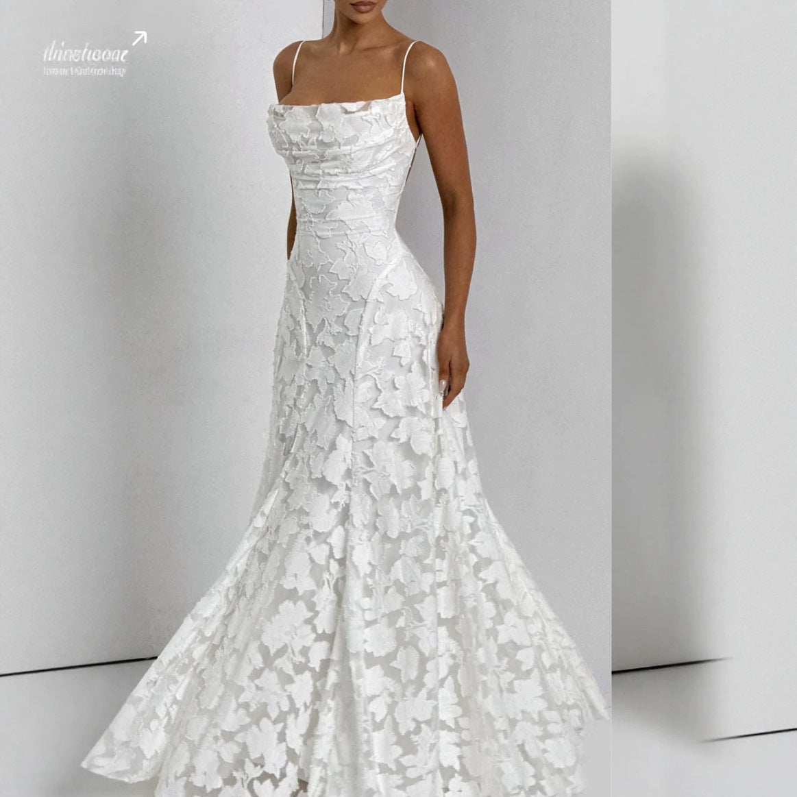 Emily | Women’s Maxi Dress with Floral Lace Appliqués