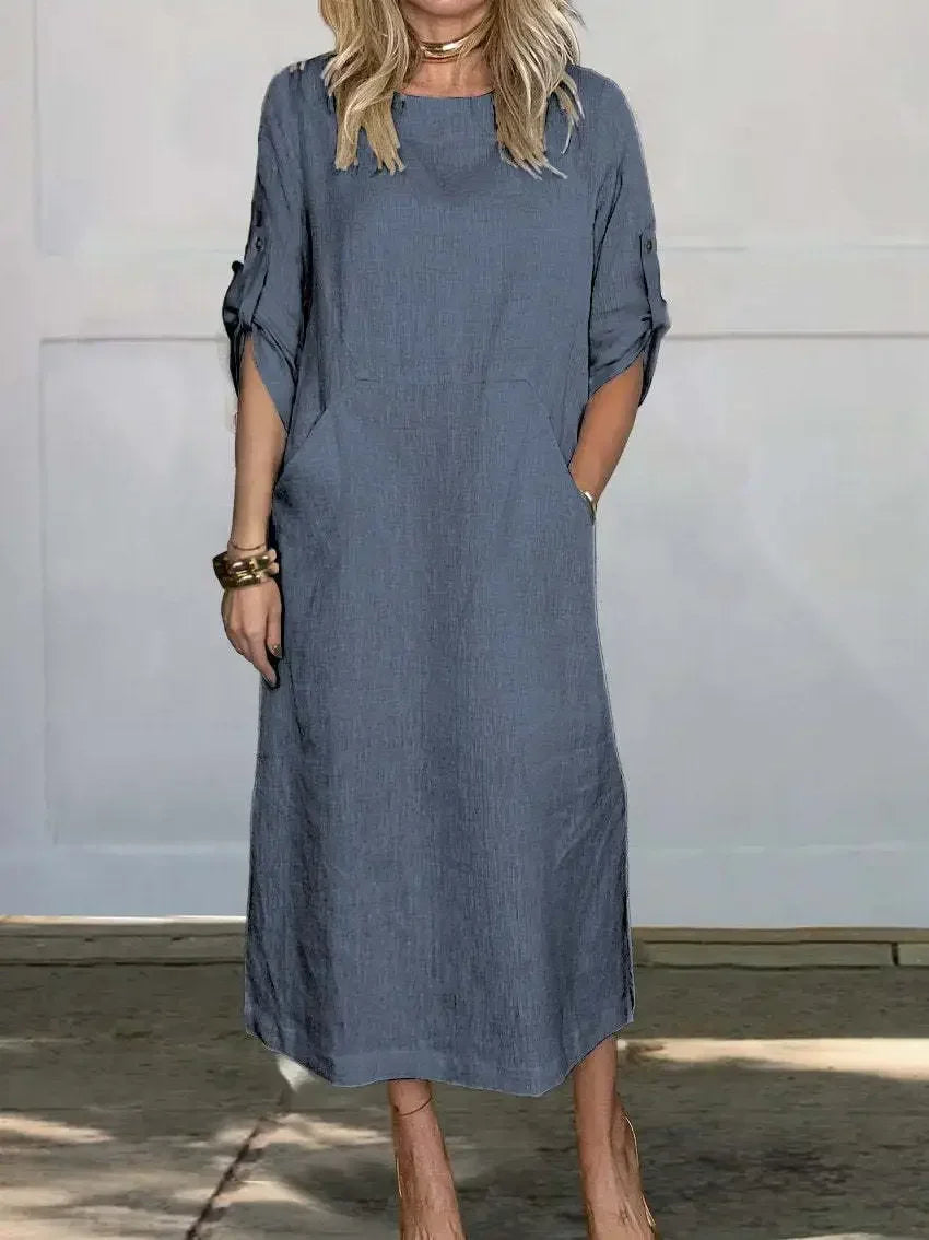 Juliette | Women’s A Line Draped Dress with Loose Fit Evening