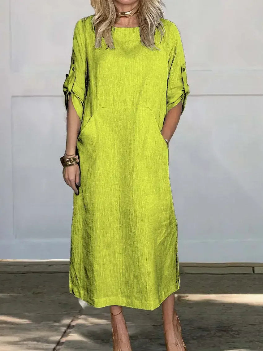 Juliette | Women’s A Line Draped Dress with Loose Fit Evening