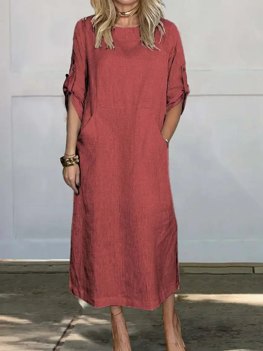 Juliette | Women’s A Line Draped Dress with Loose Fit Evening