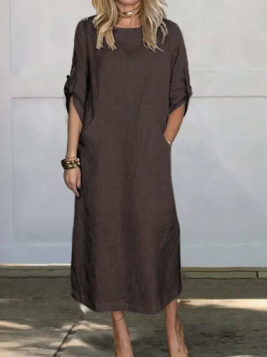 Juliette | Women’s A Line Draped Dress with Loose Fit Evening