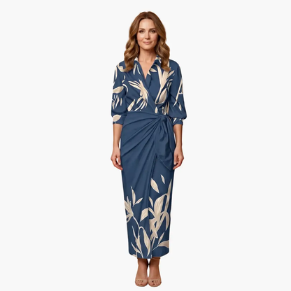 Isabella | Women’s Shirt Maxi Dress with Striped Made of Cotton