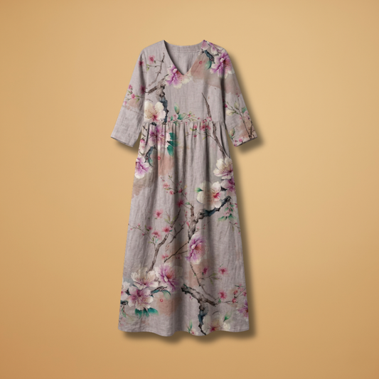 Gabrielle | Women's floral V neck summer maxi dress