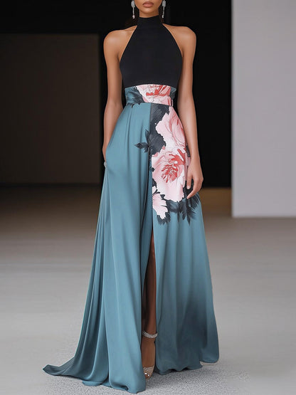Noelle | Women’s Sleeveless Floral Maxi Dress with A Line Fit