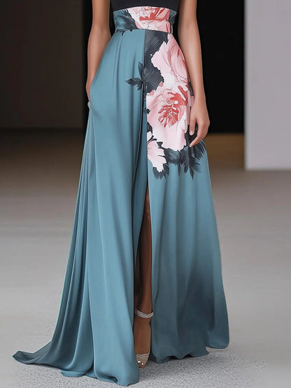 Noelle | Women’s Sleeveless Floral Maxi Dress with A Line Fit