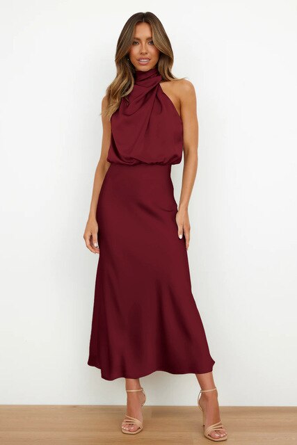 Elowen | Halter neck elegant cocktail dress