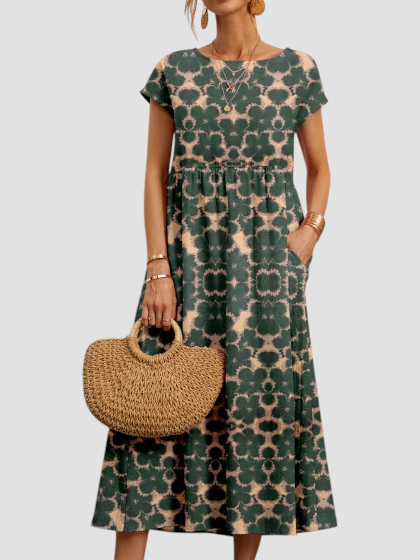 Josephine | Women's printed midi dress with pockets
