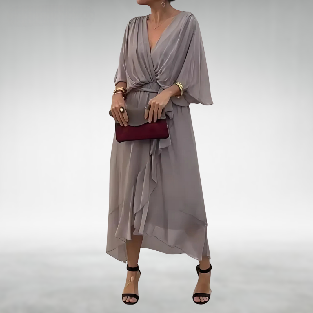 Presley | Elegant maxi dress with V neck and tie waist