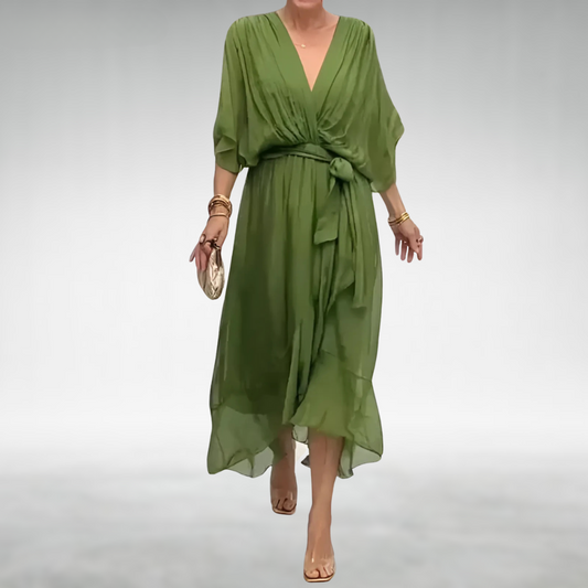 Presley | Elegant maxi dress with V neck and tie waist