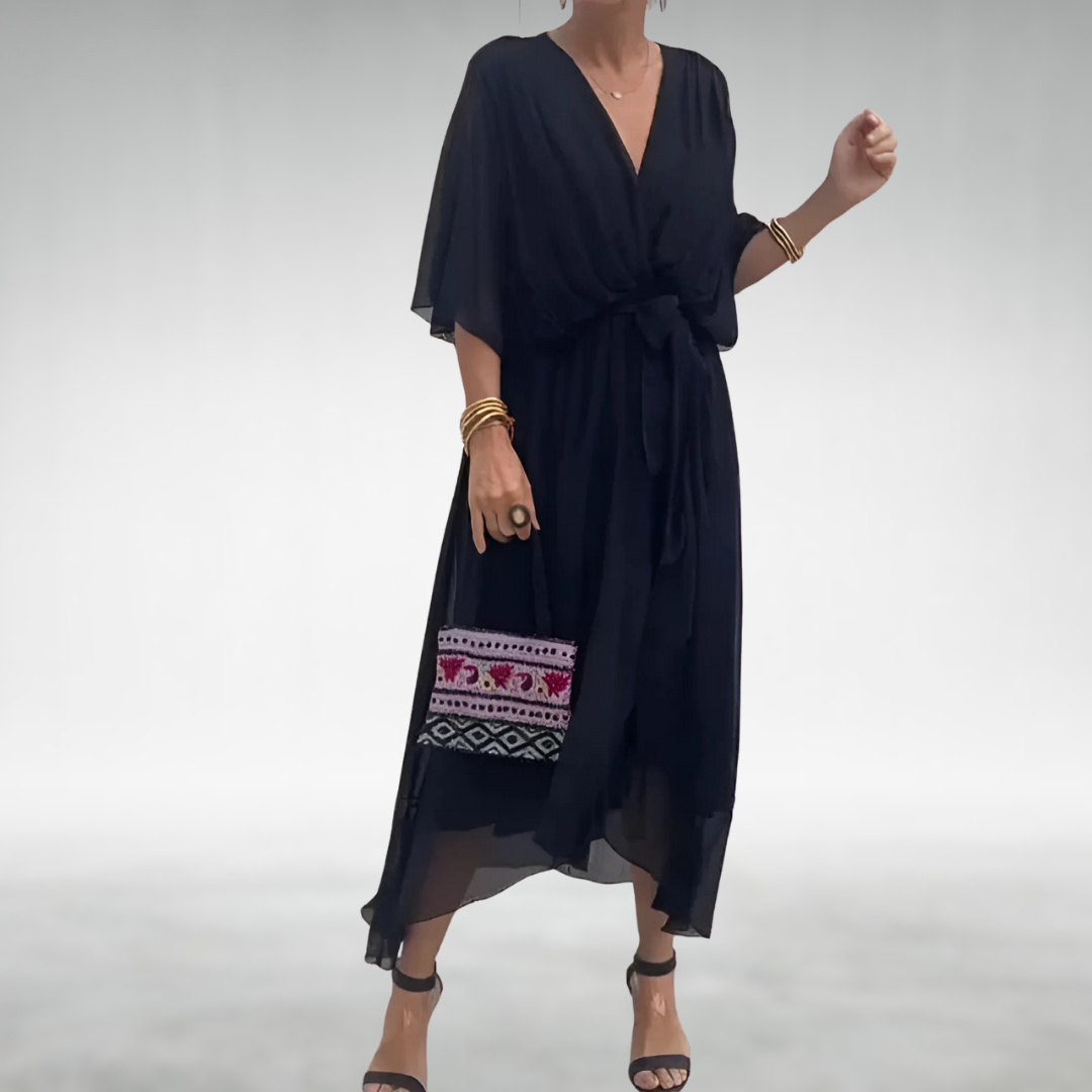 Presley | Elegant maxi dress with V neck and tie waist