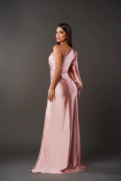 Brielle | Maxi dress with one shoulder draped slit