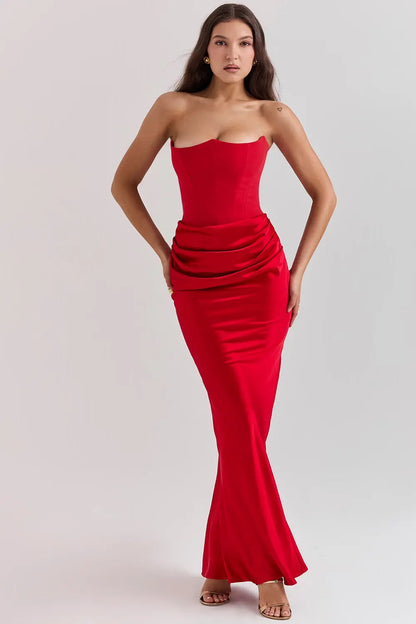 Solène | Maxi dress with strapless fitted silhouette