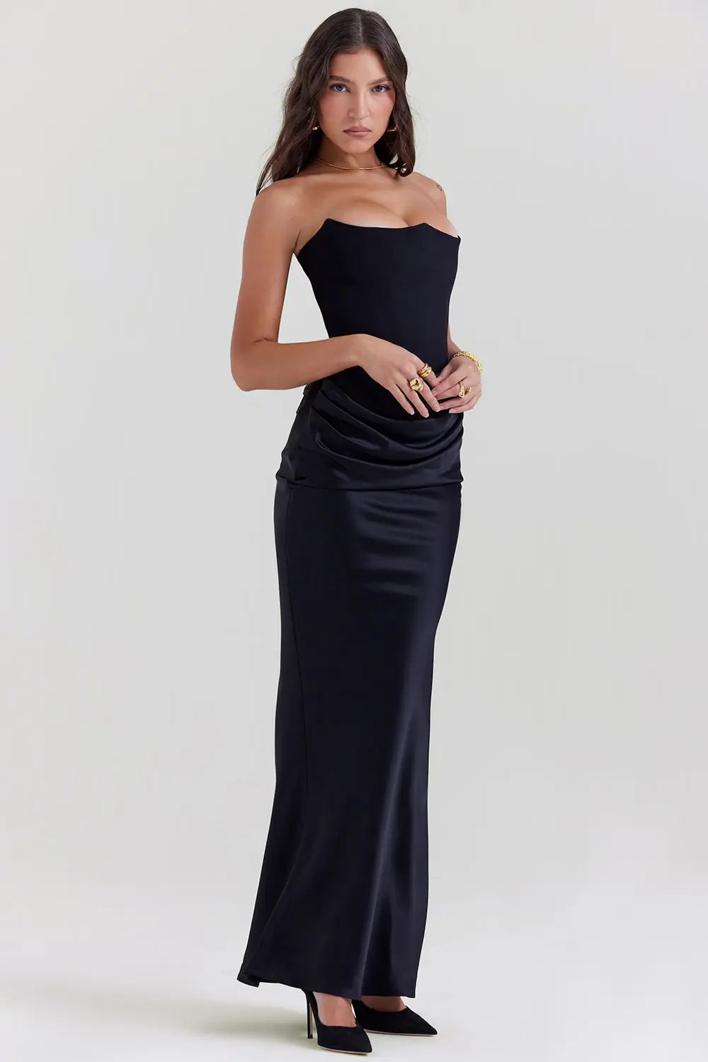 Solène | Maxi dress with strapless fitted silhouette