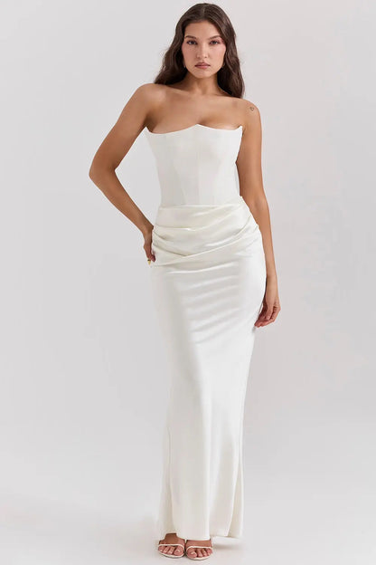 Solène | Maxi dress with strapless fitted silhouette