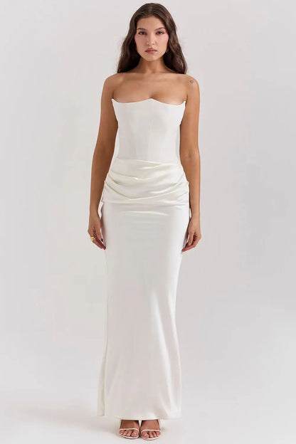 Solène | Maxi dress with strapless fitted silhouette
