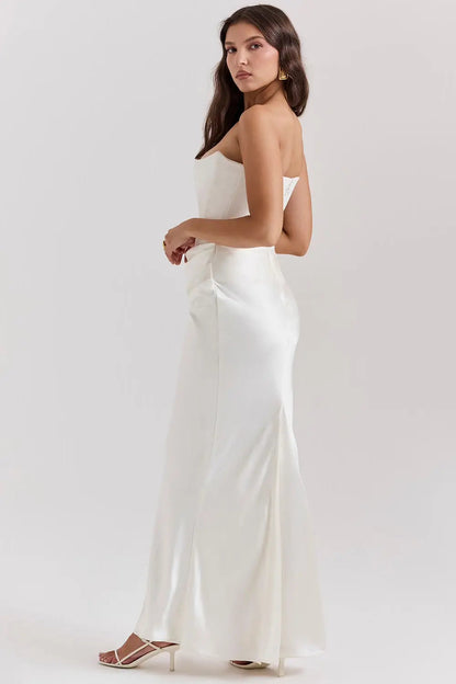 Solène | Maxi dress with strapless fitted silhouette
