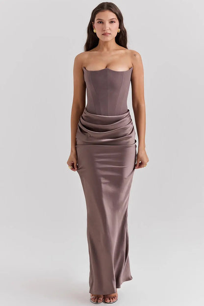 Solène | Maxi dress with strapless fitted silhouette
